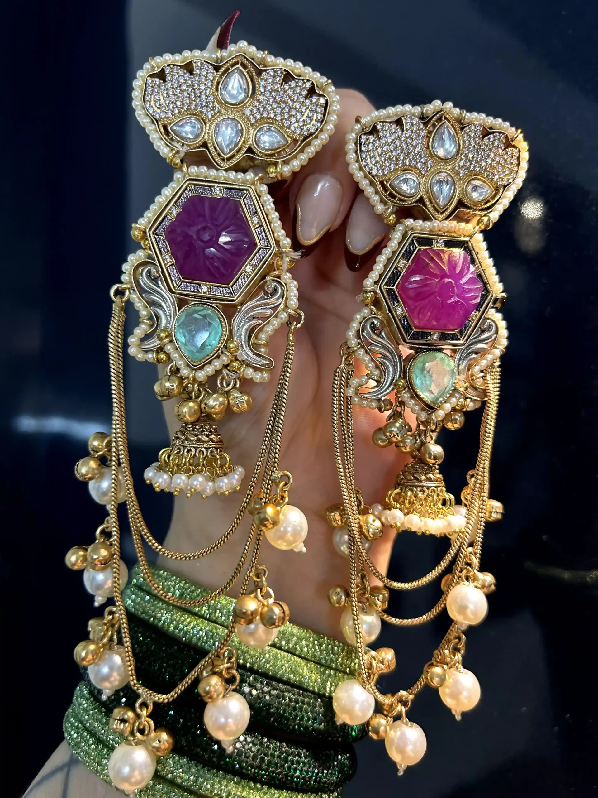 Param Sundari Fuscia with Sea Green